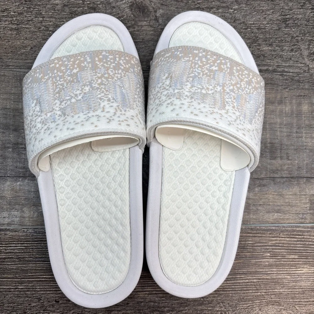APL Slides Women's 7 BL TechLoom‎ Sandals White/Pastel NEW